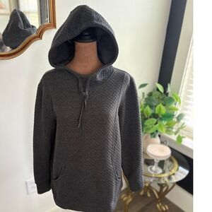 Avalanche Outdoor Supply‎ Co. Quilted Pullover Hoodie Gray Drawstring Womens